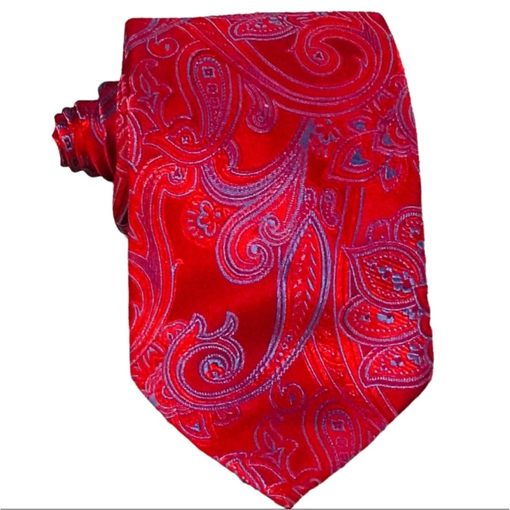 Donald J Trump Signature Collection 100% Silk Paisley What Print Necktie